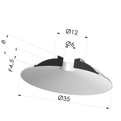 Ventosa Plana Serie 5 Ø 35MM