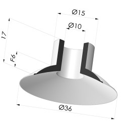 Ventosa Plana Serie 5 Ø 36MM