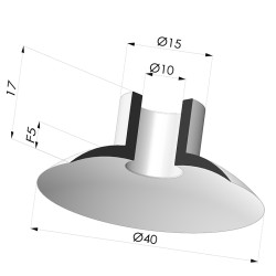 Ventosa Plana Serie 5 Ø 40MM