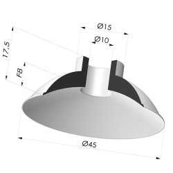Ventosa Plana Serie 5 Ø 45MM
