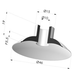 Ventosa Plana Serie 5 Ø 46MM