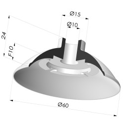 Ventosa Plana Serie 5 Ø 60MM