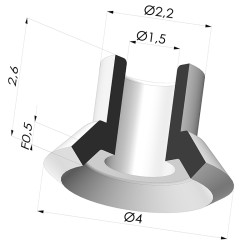 Ventosa Plana PFG Ø 4 mm