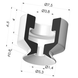 Ventosa Plana Serie PFG Ø 5.3 mm