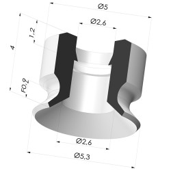 Ventosa Plana Serie PFG Ø 5.3 mm