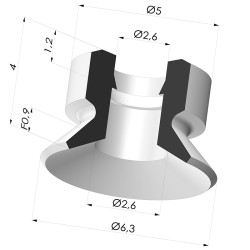 Ventosa Plana Serie PFG Ø 6.3 mm