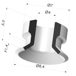 Ventosa Plana Serie PFG Ø 8.4 mm
