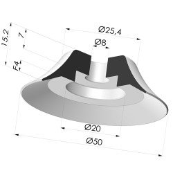 Ventosa Plana Serie PFG Ø 50 mm
