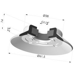 Ventosa plana serie PFG Ø 61.5 mm