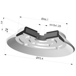 Ventosa Plana Serie PFG Ø 93.4 mm