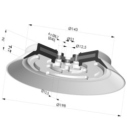 Ventosa Plana Serie PFG Ø 198 mm
