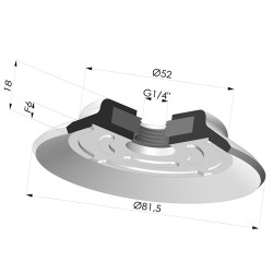 Ventosa plana serie PFG Ø 81.5 mm