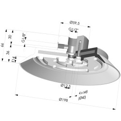 Ventosa Plana Serie PFTF Ø 198 mm