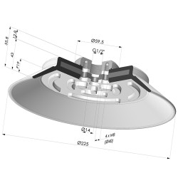 Ventosa plana serie PFTF Ø 225 mm