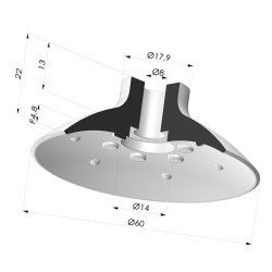 Ventosa Plana Serie VPC Ø 60MM