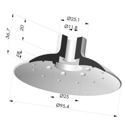 Ventosa Plana Serie VPC Ø 95.4MM