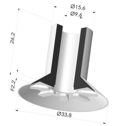 Ventosa Plana Serie VCP Ø 33.8 mm