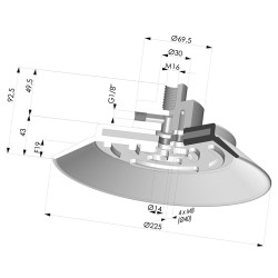 Ventosa plana serie PFYK Ø 225 mm