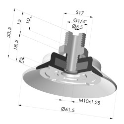 Ventosa Plana Serie PFTM Ø 6.1.5 mm