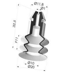 Ventosa 2.5 Fuelles Serie 8 Ø 20MM