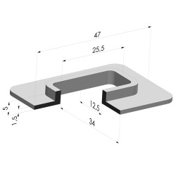 Ventosa rectangular serie 4F 47x34 MM