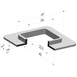 Ventosa Rectangular Serie 4F 47x43MM