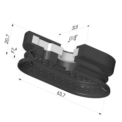 Ventosa Oblonga 1.5 Fuelles Serie 4R 63.7x32.8 mm