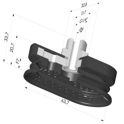 Ventosa Oblonga 1.5 Fuelles Serie 4R 63.7x32.8 mm