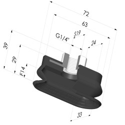 Ventosa Ovalada 1.5 Fuelle Serie 4R 72x33MM