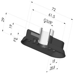 Ventosa Ovalada Serie 4R 72x28.8MM