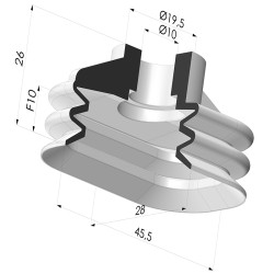 Ventosa Oblonga Serie VCSO 45.5x28 mm