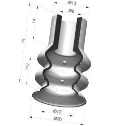 Ventosa 2.5 Fuelles Serie 8 Ø 20MM