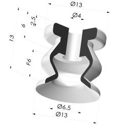 Ventosa 1.5 Fuelles Serie VCS 1 Ø 13.2 mm