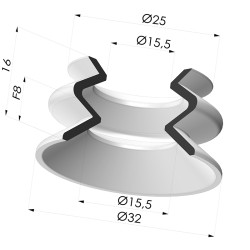 Ventosa 1.5 Fuelles Serie VCS 1 Ø 32 mm