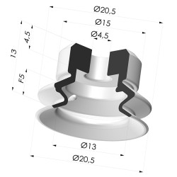 Ventosa 1.5 Fuelles Serie PJG Ø 20.5 mm