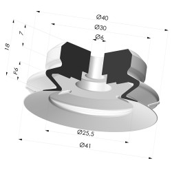 Ventosa 1.5 Fuelles Serie PJG Ø 40.7 mm