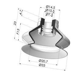 Ventosa 1.5 Fuelle Serie 8SP Ø 33MM
