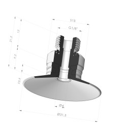Ventosa Plana Serie 9 Ø 31.5MM