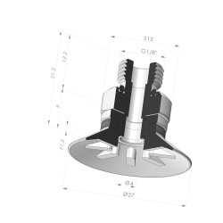 Ventosa Plana Serie 90 Ø 27MM