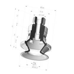 Ventosa 1.5 Fuelle Serie 91 Ø 22.2MM