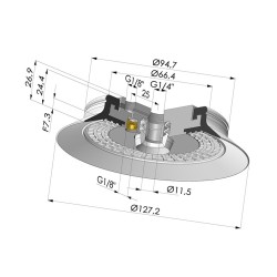 Ventosa Plana Serie 6S Ø 127.2MM